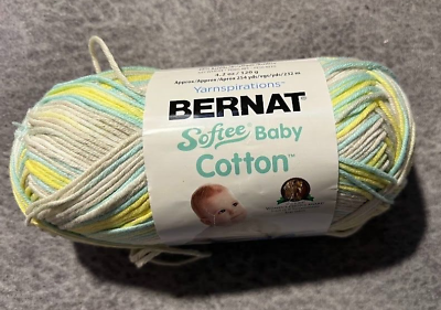 #ad 1 Skein Bernat Softee Baby Cotton Yarn Sunny Sidewalk Varg weight 3 4.2oz