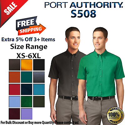 #ad Port Authority S508 Mens Short Sleeve Easy Care Button Down Dress Shirt