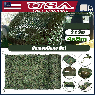 #ad Heavy Duty Camouflage Net Camo Netting Hide Hunting Shooting Military Army Camp