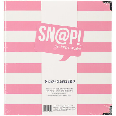 #ad Simple Stories SNAP3996 Sn@p Designer Binder 6quot;X8quot; Pink Stripe