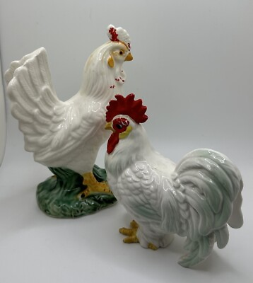 #ad Vintage Ceramic Rooster Lot Kitchen Figurine Country Farmhouse
