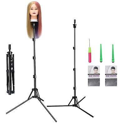 #ad Foldable Mannequin Head Stand Wig Tripod Stand for Cosmetology Hairdressing