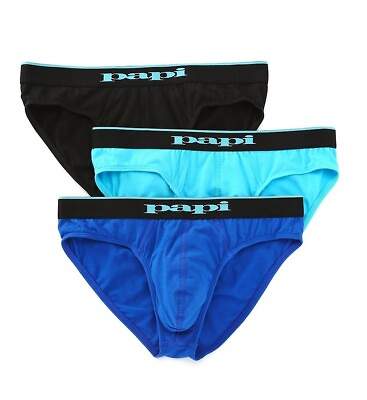 #ad Papi Men#x27;s 3 Pack Cotton Stretch Low Brief Style Papi Underwear 3 Pack Papi