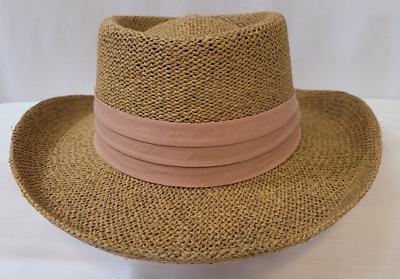 #ad Mens 100% Natural Fiber Panama Beige Straw Hat