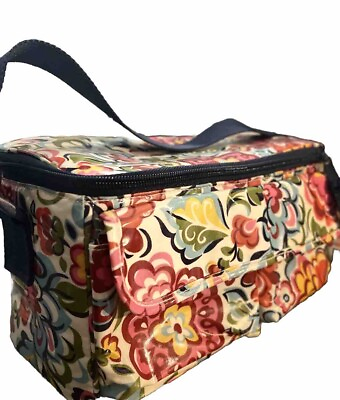 #ad Vera Bradley 1 Lunch Box Bag Insulated 1 Round Clear Travel Bag Floral Paisley