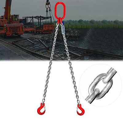 #ad Chain Sling Double Leg with Grab Hooks for Lifting 3 Ton Capacity G80 Mn Steel