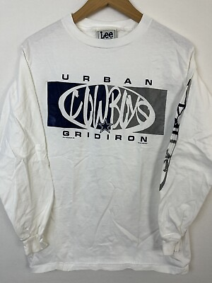 #ad 1999 Dallas Cowboys Urban Gridiron T Shirt White Lee Sport Large Long Sleeve