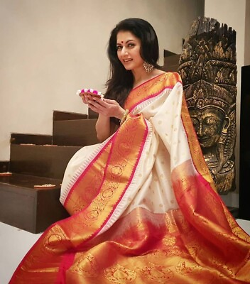 #ad Soft Silk Saree A Stunning Look Traditional Silk Saree. Kanjeevaram Saree