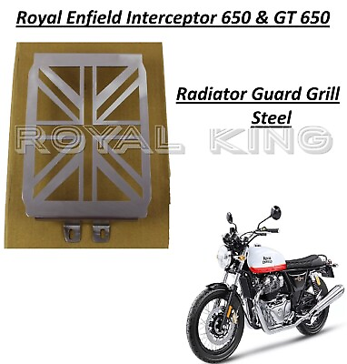 #ad Silver quot;Oil Cooler Guard Radiator Guardquot; Fit For Royal Enfield Interceptor 650