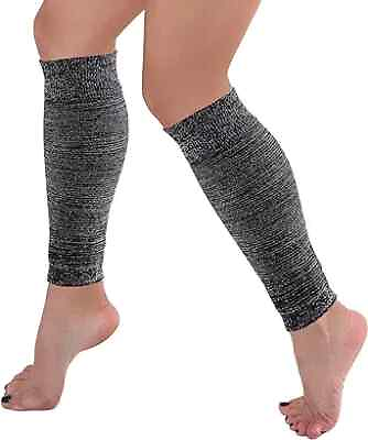 #ad Black amp; Silver Leg Warmer Sleeves Stretchy Snug Fit from Calf to Ankle