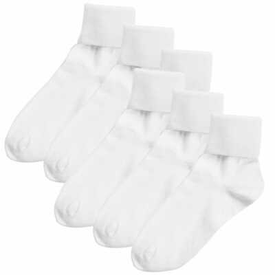 #ad BUSTER BROWN Womens Cotton Socks White Bobby Socks 100% Cotton Socks for Women
