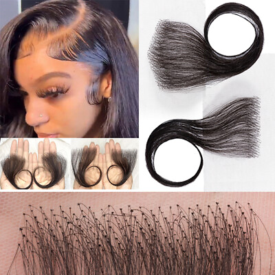 #ad 4pcs Lace Baby Hair Stripes Edges Invisible 100% Remy Real Human Hair Baby Edge