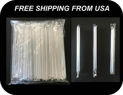 Individual Wrapped Wide Fat Jumbo Boba Bubble Tea Smoothie Straws 7 7 8quot; Clear $7.88