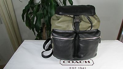 #ad NWT Coach Men#x27;s Rucksack Smooth Leather Backpack F71728 Black Surplus