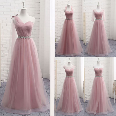 #ad V Neck Dresses Wedding Elegant A Line Tulle Pink Party Gowns Wedding Prom Dress