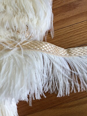 #ad 50 yards Kravet feathered fringe rayon and polyester gimp with ostrich feathers