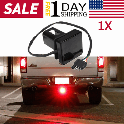 #ad 2quot; Smoked Lens 15 LED Brake Light Trailer Hitch Cover Fit Towing amp; Hauling NEW