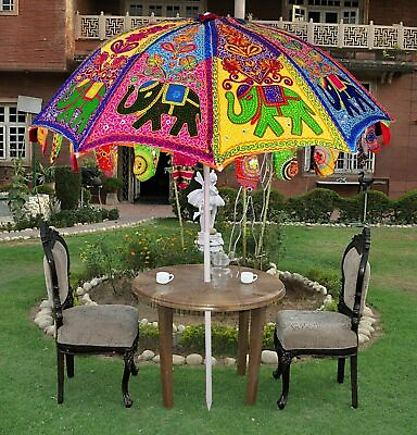 #ad #ad Indian Boho Sun Patio 72#x27;#x27; Garden Sun Parasol Beach Yard Outdoor Garden Umbrella