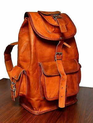 Backpack Leather Laptop Bag Men Travel Rucksack School S Satchel Shoulder New $52.61