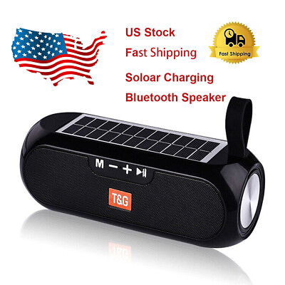 #ad Bluetooth Speaker Wireless Stereo Solar Power Loudspeaker FM Radio Aux TF USB