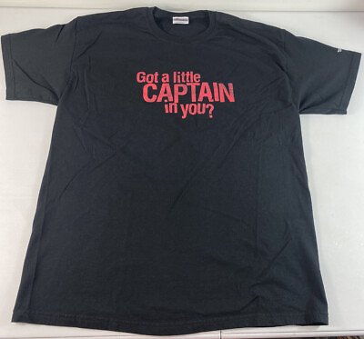#ad Vintage Captain Morgan Shirt Mens XL Black Spiced Rum Bar Party Alcohol Liquor
