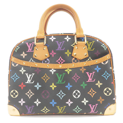 Authentic Louis Vuitton Monogram Multi Color Trouville Hand Bag M92662 Used F S