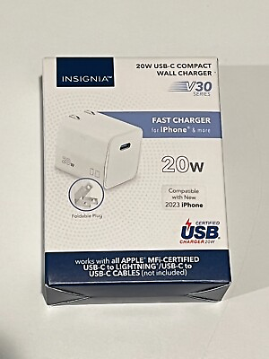 #ad Insignia 20W USB C Fast Charge Wall Charger Adapter NS MW320C1W22