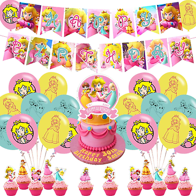 #ad Princess Peach Party DecorationsBirthday Party Supplies For Super Mario Party