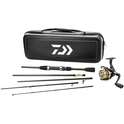 #ad Daiwa Carbon Case Travel Spinning Rod and Reel Combo Kit