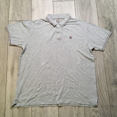 #ad FILA grey embroidered polo shirt size XL