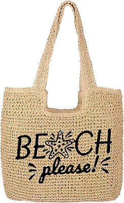 #ad Beach Bags for Women Large Straw Beach Bag Summer Soft Woven Straw Bag Beach Tot
