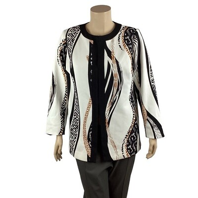 #ad Dennis Basso Printed Luxe Crepe Jacket Size 20W