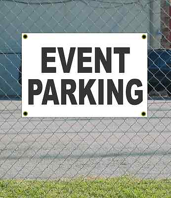 #ad 2x3 EVENT PARKING Black amp; White Banner Sign NEW Discount Size amp; Price FREE SHIP