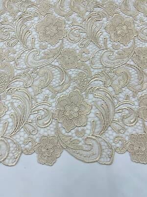 #ad Champagne Guipure Lace Fabric Floral Bridal Lace Guipure Wedding Dress the Yard