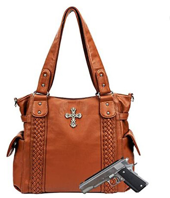 Conceal Carry Purses for Women Large Tote and Shoulder Bag with Cross Handbags
