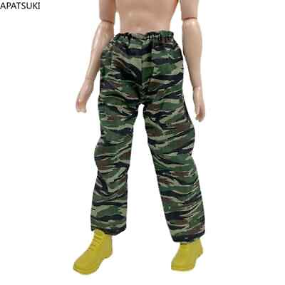 #ad Green Camouflage Trousers Clothes For Ken Boy Doll Outfit Fashion Handmade Pants