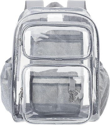 #ad Clear Backpack Heavy Duty Large Clear Backpacks for School PVC Transparent Boo