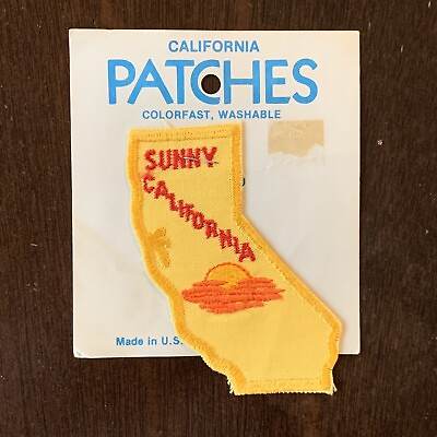 #ad VINTAGE SUNNY CALIFORNIA PATCH COLORFAST WASHABLE HOLM PATCHES amp; CAPS NOS