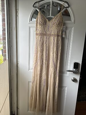 #ad JUMP APPAREL Womens Spaghetti Strap V Neck Full Length Prom evening Gown Dress