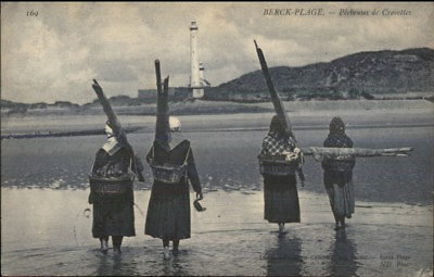 #ad Women Fishing Nets? Lighthouse Berck Plage Lighthouse France Postcard