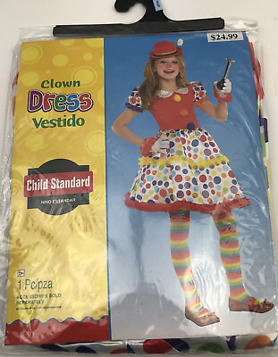 #ad Child Clown Dress Up to Size 10 Colorful Cosplay Halloween Costume