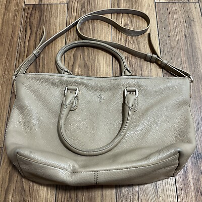 #ad Cole Haan large leather satchel purse bag. Tan Adjustable straps. LARGE PURSE