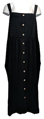 #ad Susan Graver Weekend Petite Cool Touch Button Front Midi Dress Women#x27;s Black