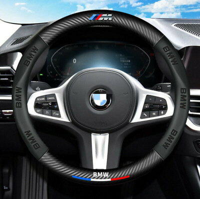 #ad 15quot; Steering Wheel Cover Genuine Leather For BMW M 1 2 3 4 5 6 Series x1 x3 x5