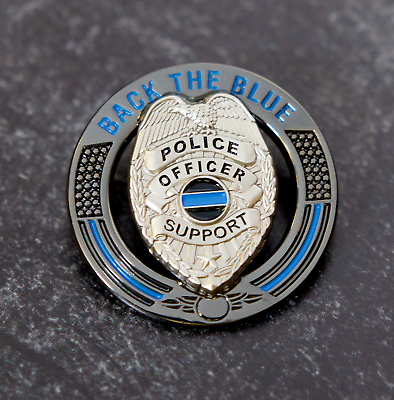 #ad Back The Blue Thin Blue Line Police Support Pin
