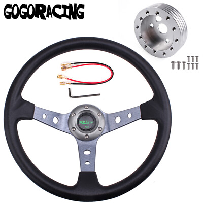 #ad 14quot; Steering Wheel 1quot; Hub Kit For 6 Hole Steering Wheel to Grant 3 Hole Adapter