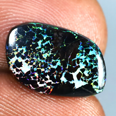 #ad 2.66 ct Fancy 15 x 9 mm Un Heated Australia Boulder Matrix Opal Gemstone