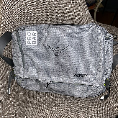 #ad Osprey BETA Messenger Laptop Bag Gray Stripe Crossbody. Co. Logo Pro Bar