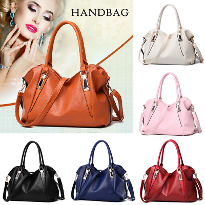 #ad Women#x27;s Leather Tote Handbag Soft Shoulder Bag Lady Cross Body Satchel Purse PU