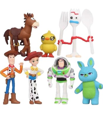 #ad 7Pcs Toy Story 4 Figure Toys Character Woody Buzz Lightyear Jessie Kids Gift Set